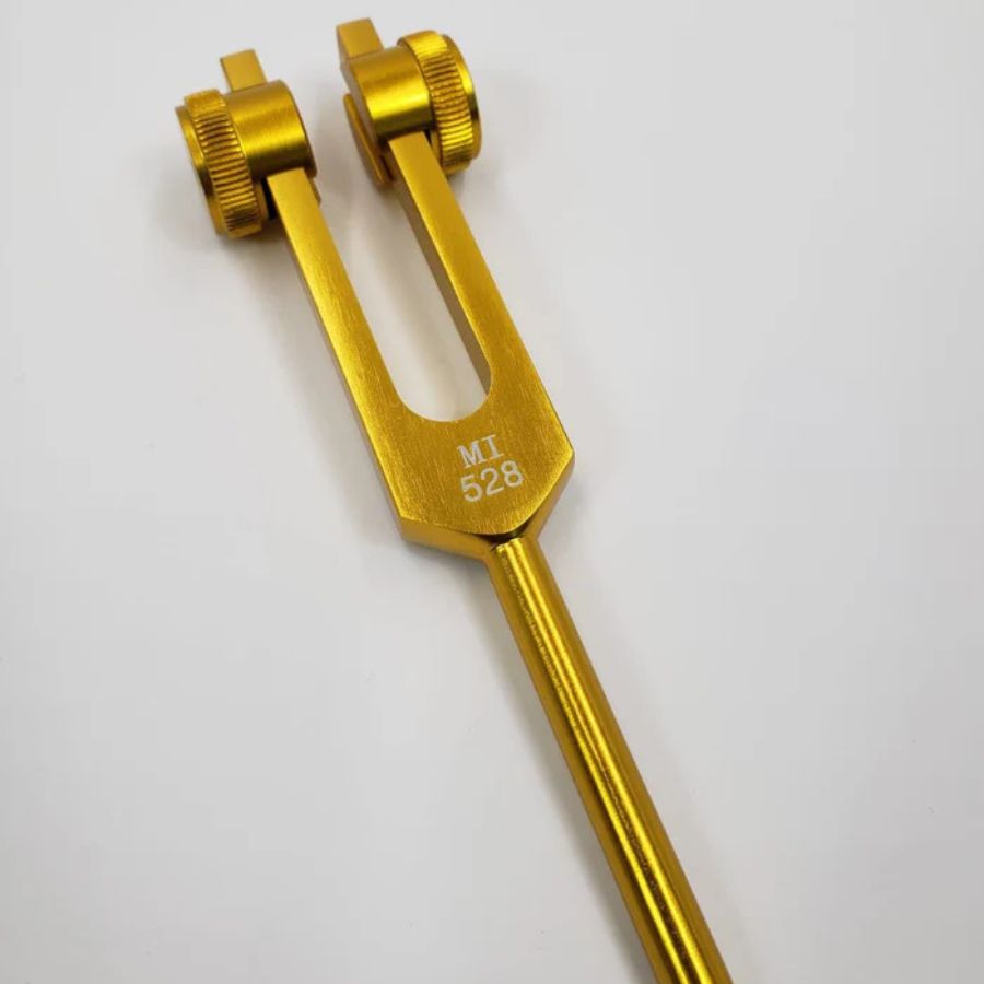 Weighted Gold 528 Hz MI part of Solfeggio Tuning Fork Healing Sound Therapy with Mallet and Bag