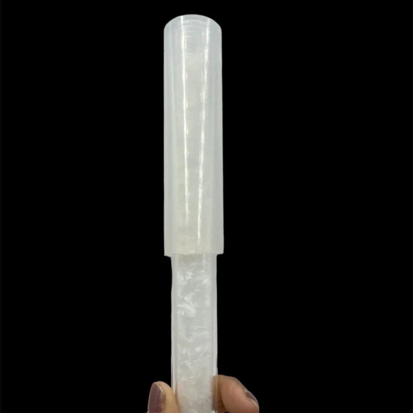 Vibrational Harmony Collection: Crystal Singing Bowl Silicone Rubber Quartz Mallet Striker with Original Crystal for Enhanced Sound Healing