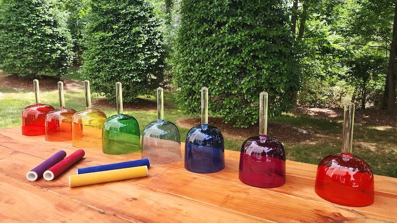 Perfect Pitch 8 Set Chakra Color Coded Crystal Singing Handle Bowls Harness the Healing Power of Sound for Balancing and Spiritual Alignment - Thecosmicaccess