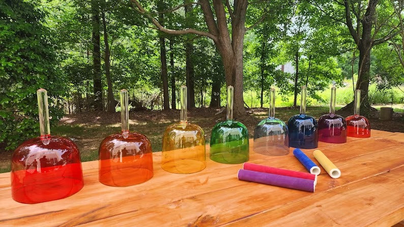 Perfect Pitch 8 Set Chakra Color Coded Crystal Singing Handle Bowls Harness the Healing Power of Sound for Balancing and Spiritual Alignment - Thecosmicaccess