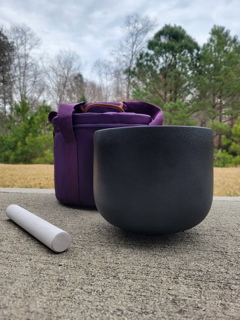 Ethereal Depths: 12" Perfect Pitch 432 Hz Black Crystal Singing Bowl in E Note - Serene Harmonic Vibrations - Thecosmicaccess