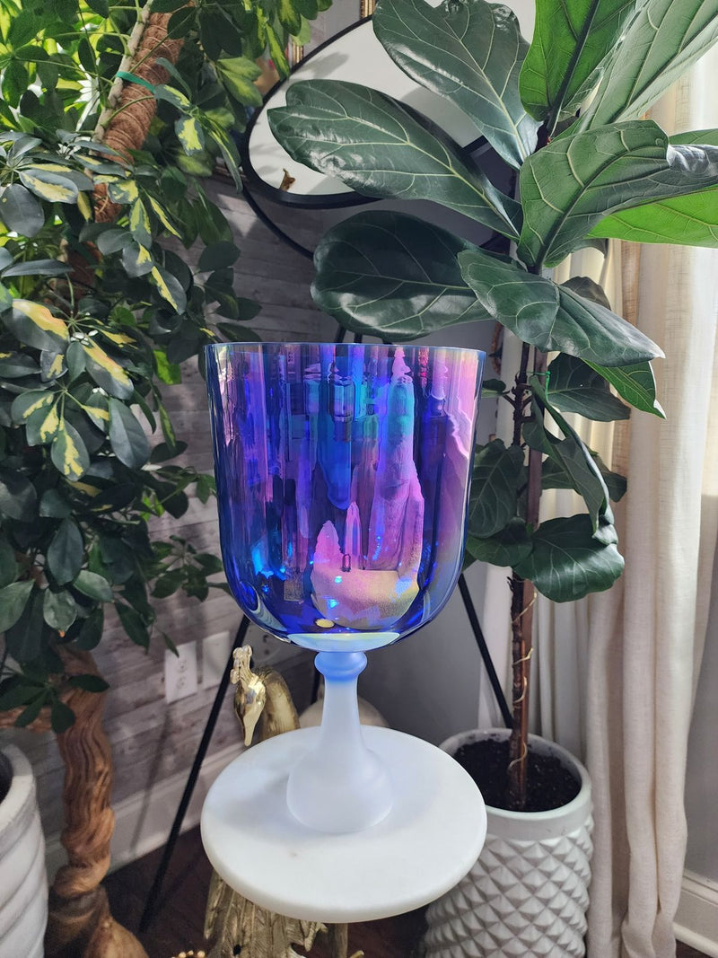 9.3" Titanium Opal Gem Fused Holy Grail Chalice with Padded Case and Suede Striker