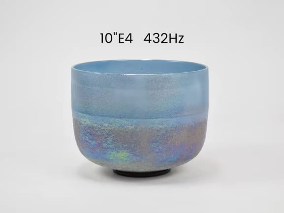 Rare Meteorite and Platinum Fused Crystal Singing Bowl Set