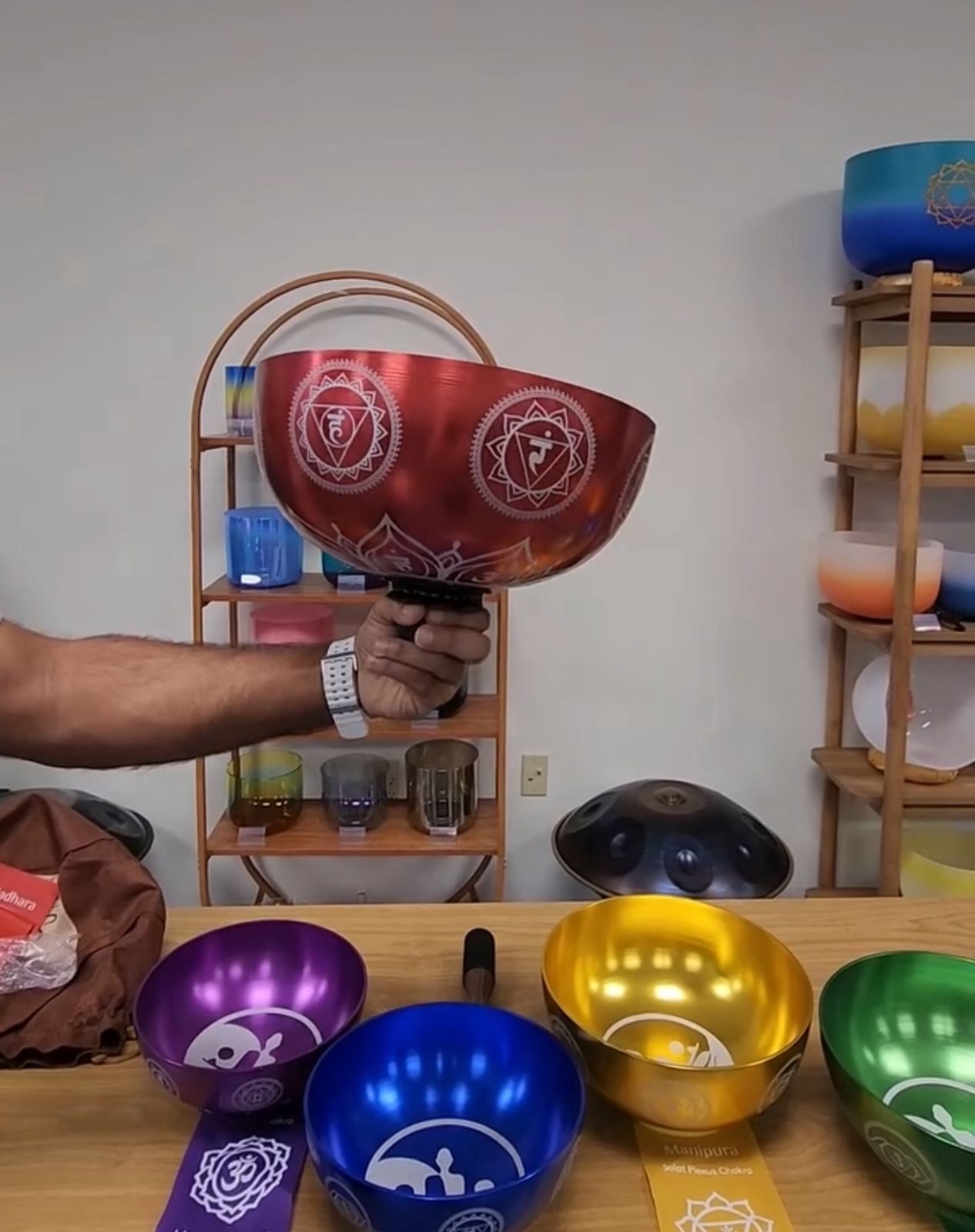 3rd Octave Titanium 7 Chakra Set Singing Bowls with Strikers Holders O-rings for Sound Healing Meditation Yoga