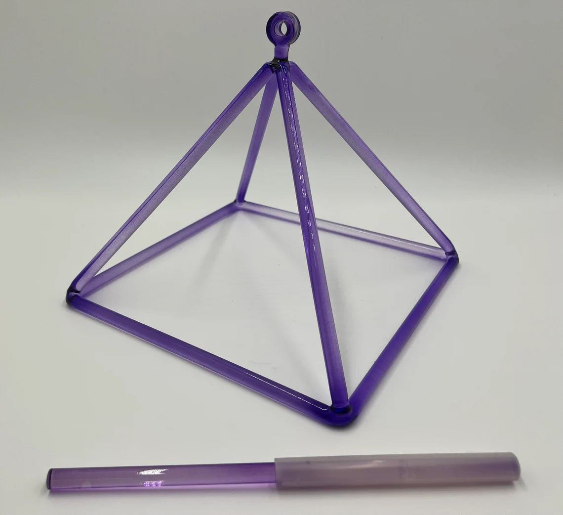 Purple Power: 10" Crystal Singing Purple Pyramid With Carrying CASE And PURPLE Mallet