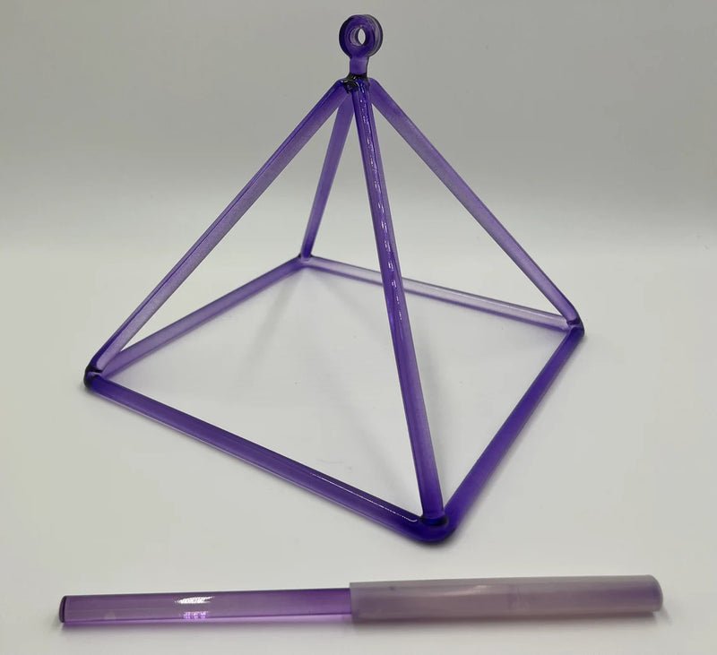 Purple Power: 10" Crystal Singing Purple Pyramid With Carrying CASE And PURPLE Mallet - Thecosmicaccess