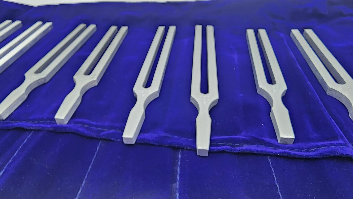 Harmonic Solar Spectrum Set - 8 Tuning Forks with Mallet and Velvet Bag - Thecosmicaccess