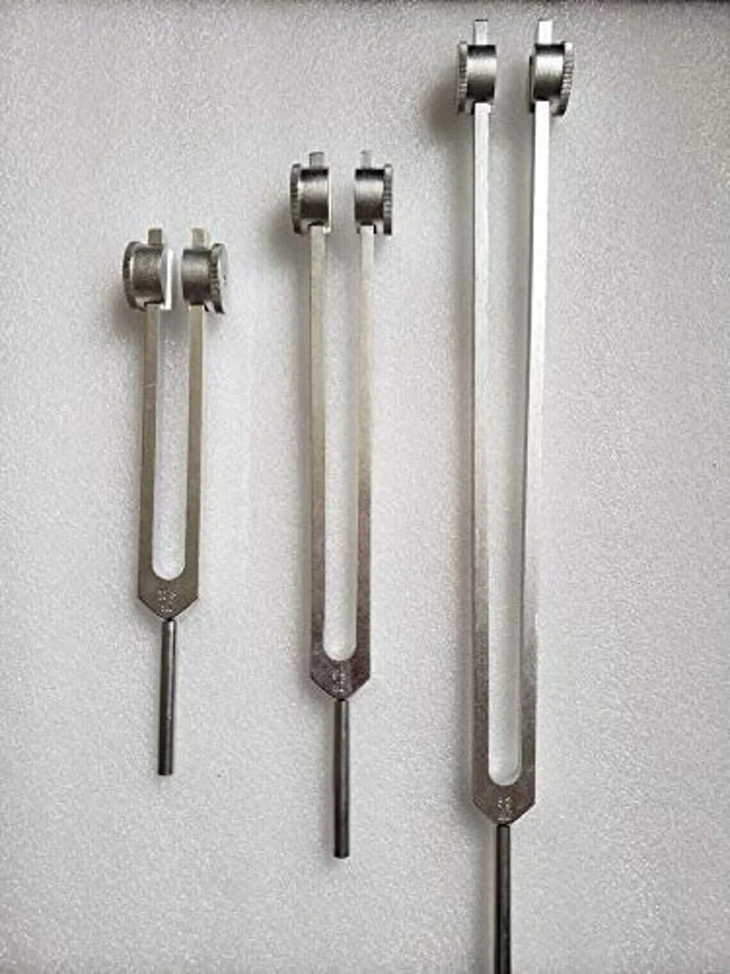 Tuning Fork Otto Set of 3 Professional Tuner 32Hz 64Hz 128 Hz W/Mallet & Bag - Thecosmicaccess