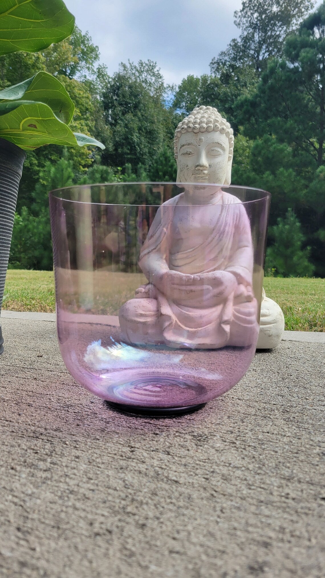 Enchanting Melodies: 6" G Note Pink Clear Crystal Singing Bowl - Includes Secured Case, Suede and Silk-O-ring - Thecosmicaccess