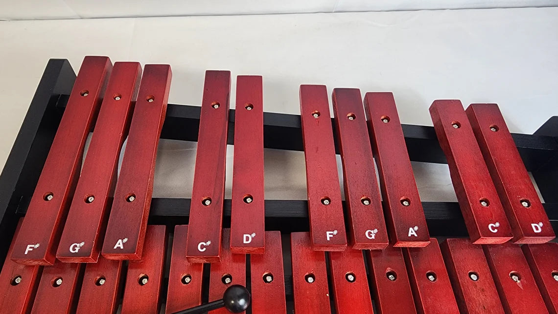 Portable Professional Rose Wood 25 Key Xylophone - Alto Wood Adult, Diatonic & Semitone Scales - With Secure Case - Thecosmicaccess