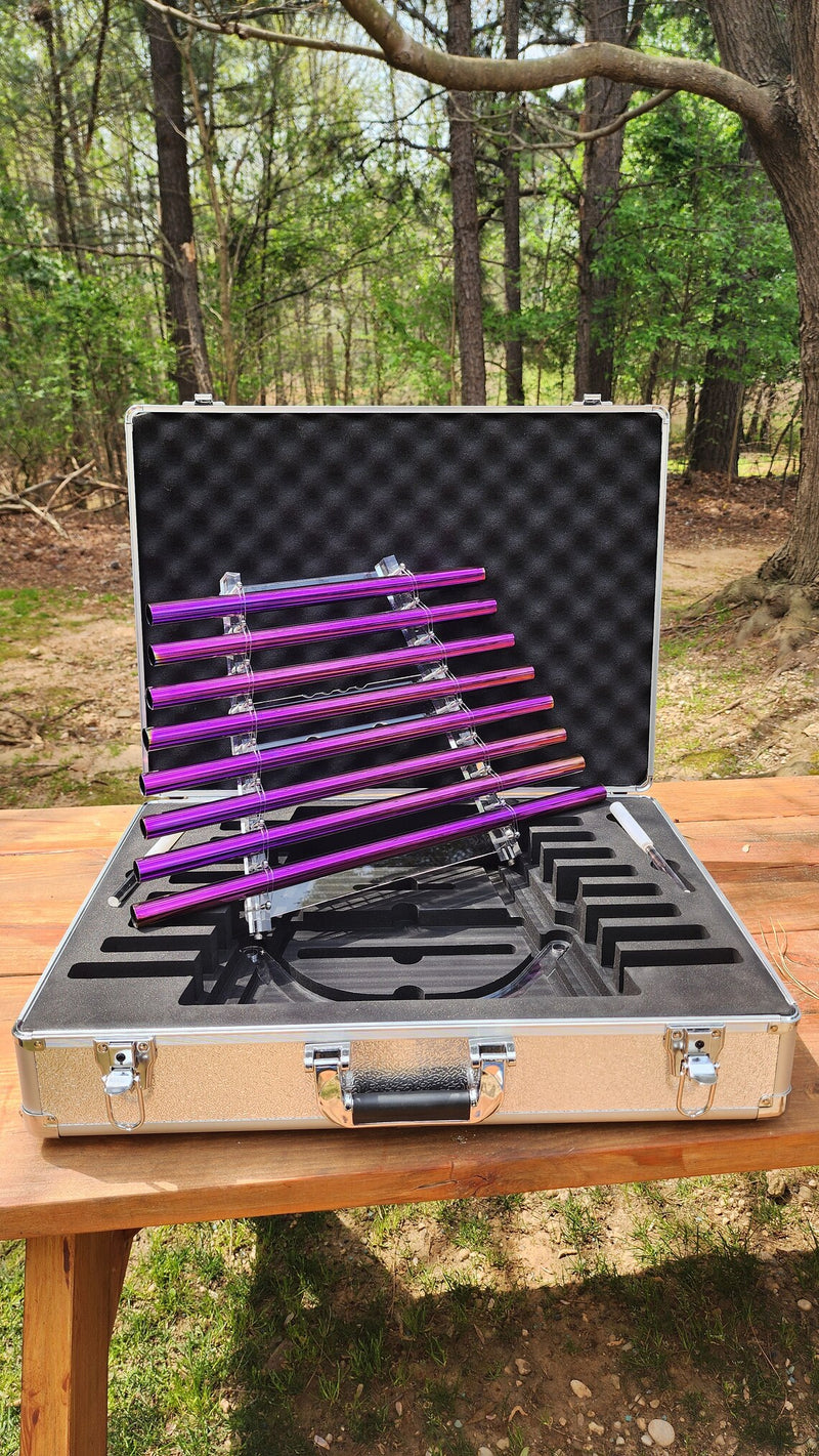 432Hz 8 Tubes Radiant Cosmos Crystal Singing Harp Healing Set with Secure Aluminum Case and 2 Crystal Strikers - Thecosmicaccess
