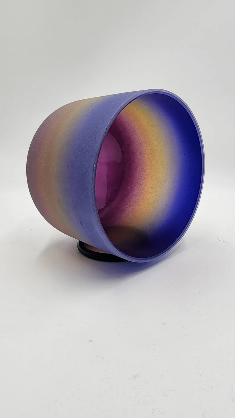 Perfect Pitch A note 7 inch 4th Octave Rainbow Crystal Singing Bowl with Striker and O-ring, Gift for her, Sound Healing and Meditation - Thecosmicaccess
