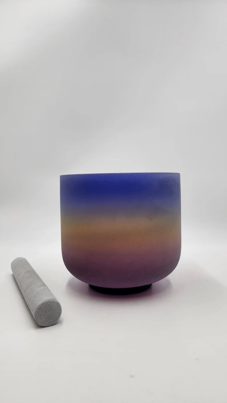 Perfect Pitch A note 7 inch 4th Octave Rainbow Crystal Singing Bowl with Striker and O-ring, Gift for her, Sound Healing and Meditation - Thecosmicaccess