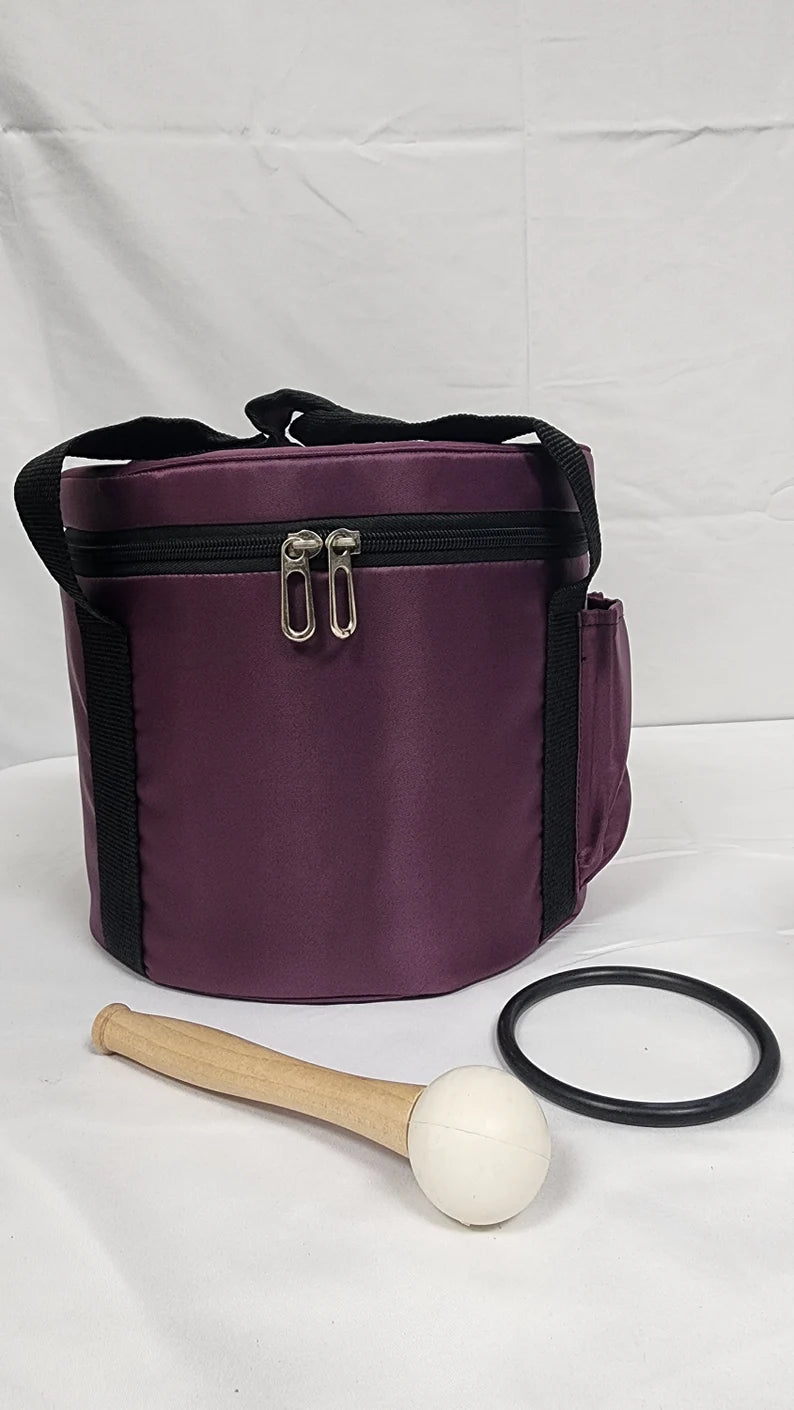 Handcrafted Solfeggio 471hz 8 inch Crystal Singing Bowl with Padded Case, Striker, and O-ring - Thecosmicaccess