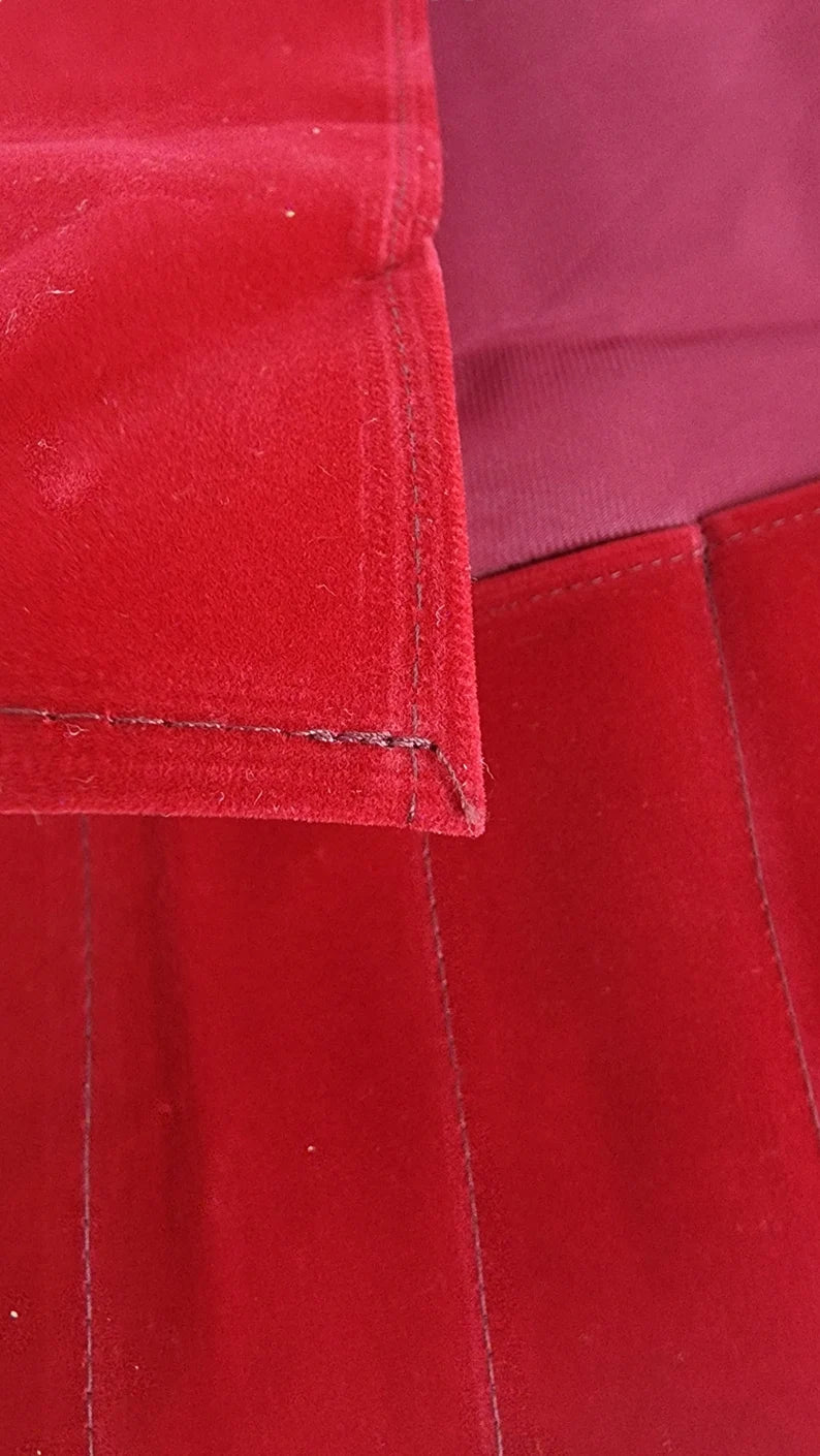 Cherry Red Color Tuning Fork Holds 9 Velvet Fabric Pouch Bag - Strong Stitching, Additional Striker Pocket - Thecosmicaccess