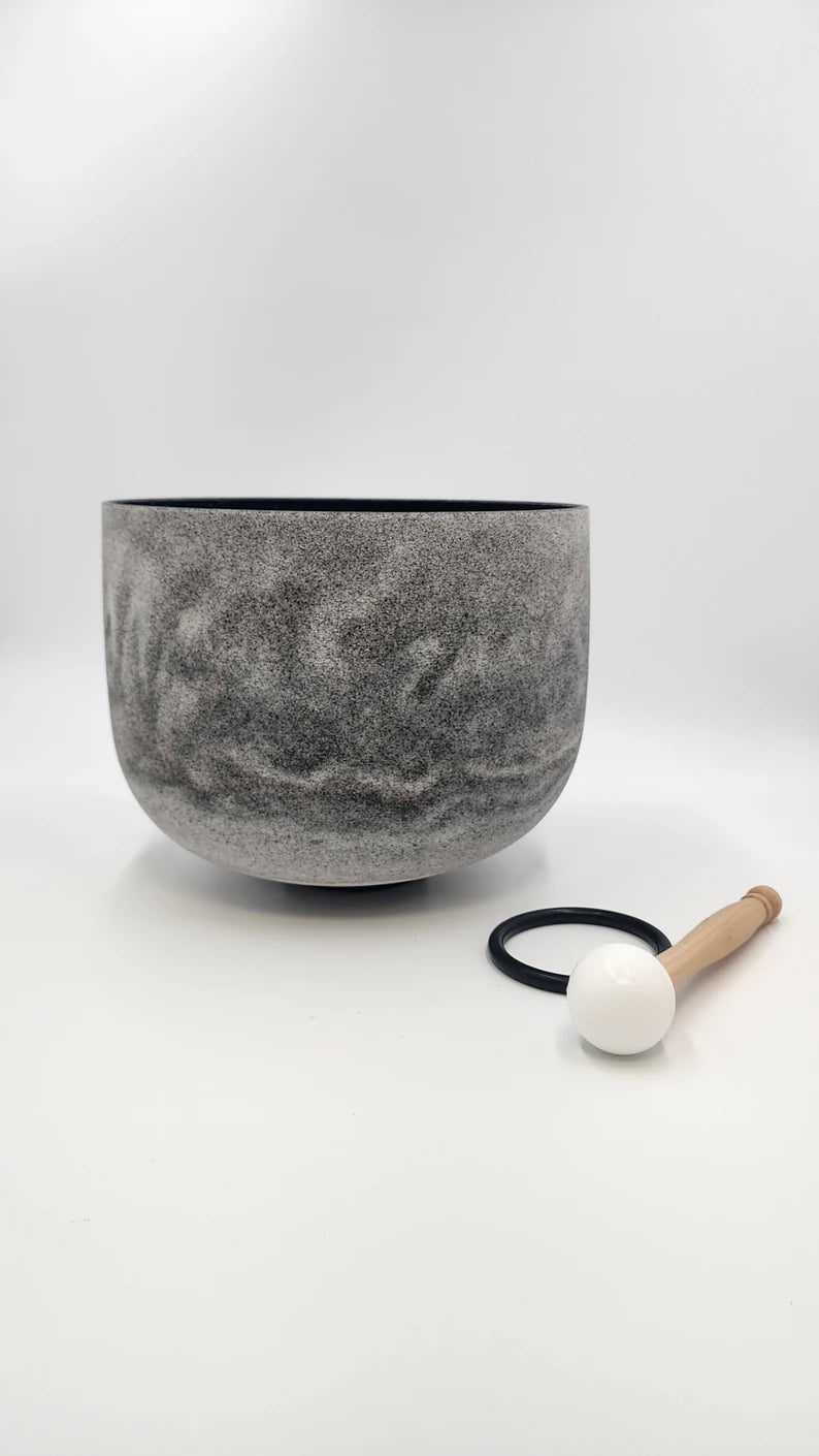 Perfect Pitch 432Hz 12 Inch Obsidian Gem Fused Chakra B Note Crystal Singing Bowl with CASE - Harmonize Your Spirituality and Sound Healing - Thecosmicaccess