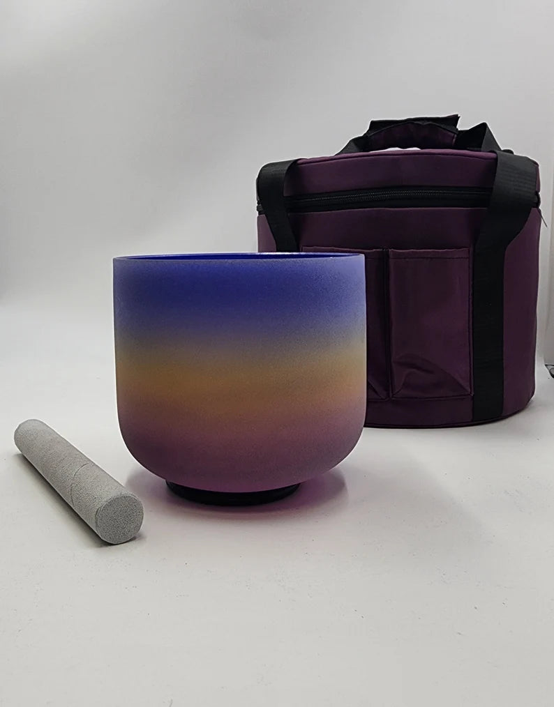 Perfect Pitch A note 7 inch 4th Octave Rainbow Crystal Singing Bowl with Striker and O-ring, Gift for her, Sound Healing and Meditation - Thecosmicaccess
