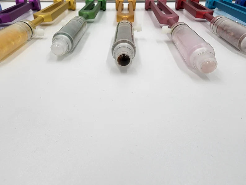 Crystal Resonance: Set of 10 Gem Feet Solfeggio Amplifications for Tuning Forks - Enhance Harmonic Healing and Energy Alignment