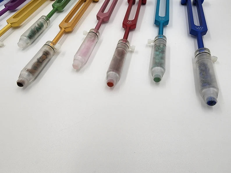 Crystal Resonance: Set of 10 Gem Feet Solfeggio Amplifications for Tuning Forks - Enhance Harmonic Healing and Energy Alignment