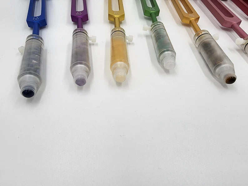 Crystal Resonance: Set of 10 Gem Feet Solfeggio Amplifications for Tuning Forks - Enhance Harmonic Healing and Energy Alignment