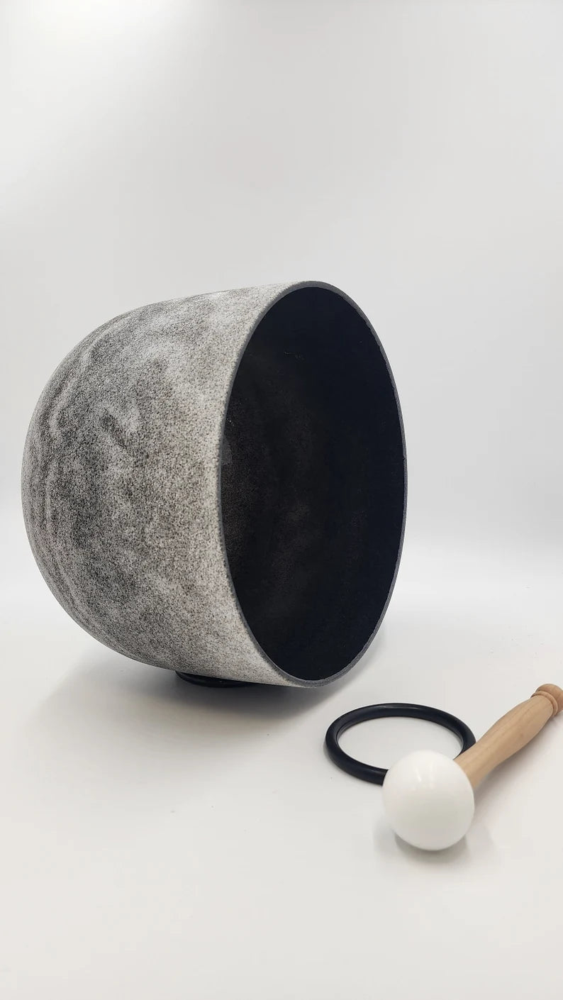 A# Obsidian 12 Inch Crystal Singing Bowl with Case - Third Eye Activation and Spiritual Awakening - Thecosmicaccess