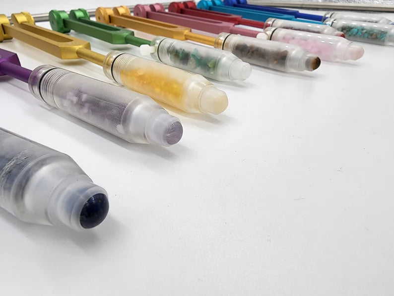 Crystal Resonance: Set of 10 Gem Feet Solfeggio Amplifications for Tuning Forks - Enhance Harmonic Healing and Energy Alignment