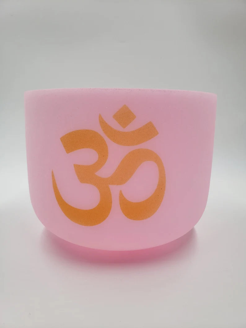 Sacred Harmony: 8" F Note Om Crystal Singing Bowl for Sound Healing and Meditation