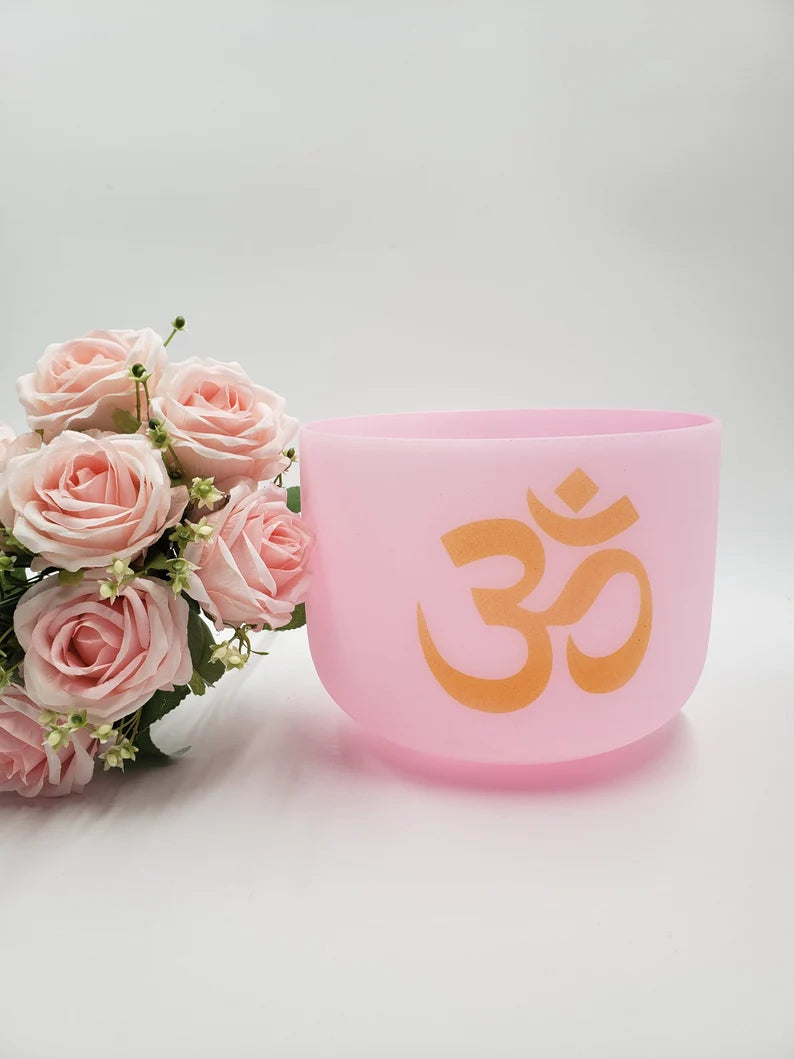 Sacred Harmony: 8" F Note Om Crystal Singing Bowl for Sound Healing and Meditation