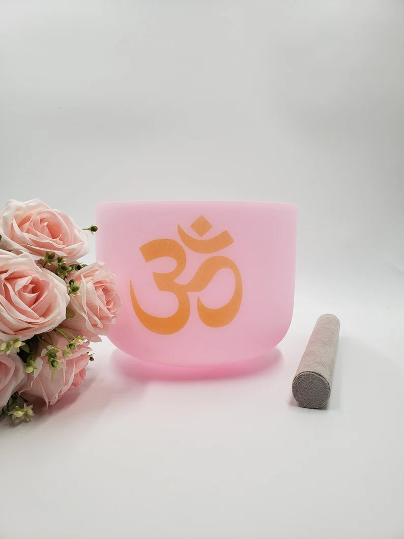 Sacred Harmony: 8" F Note Om Crystal Singing Bowl for Sound Healing and Meditation