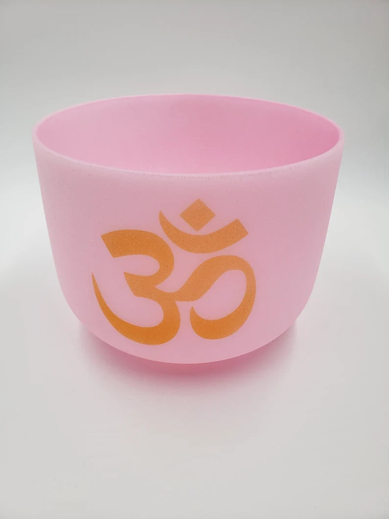 Sacred Harmony: 8" F Note Om Crystal Singing Bowl for Sound Healing and Meditation