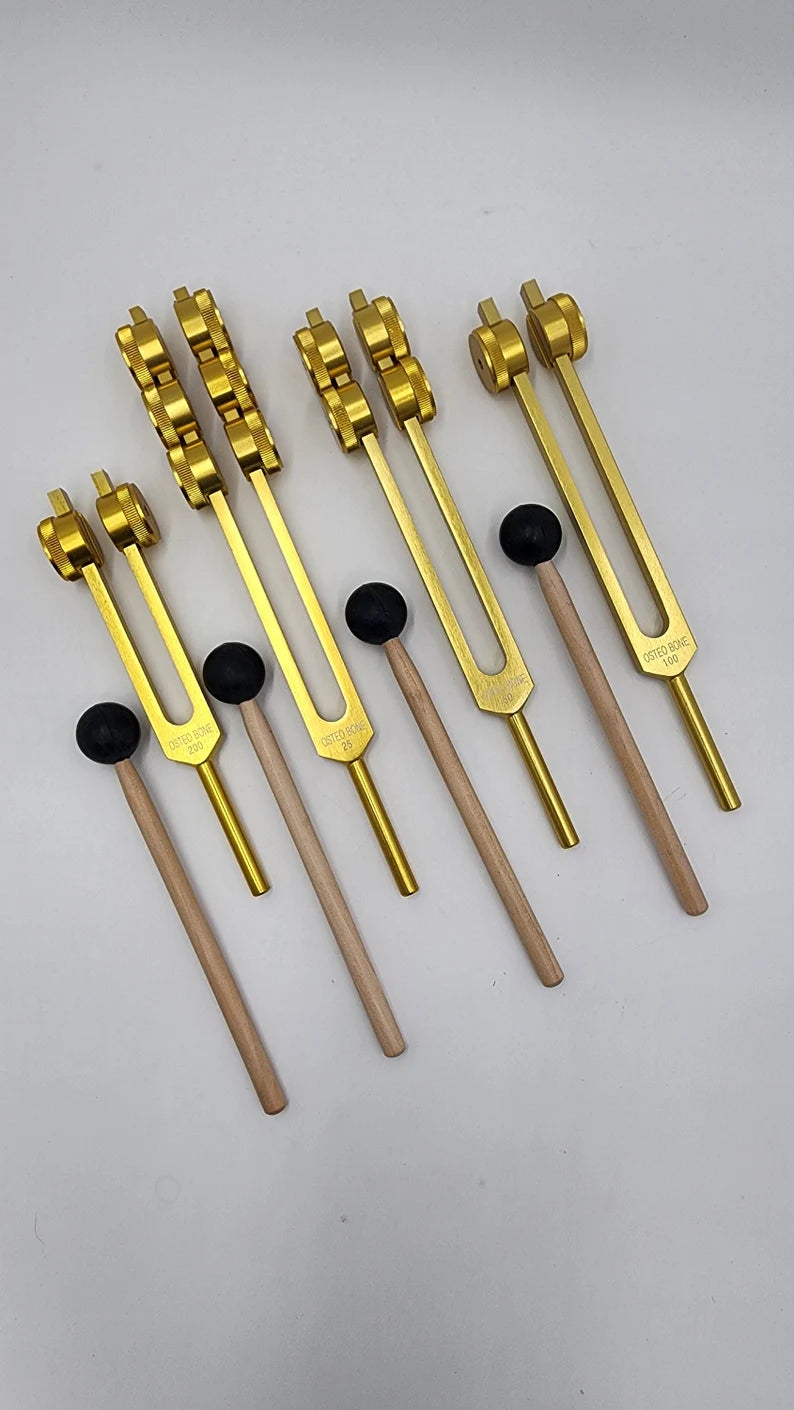 Osteo Tuning Fork Set of 4 Weighted for Bone Ligament Nerves Muscle Healing