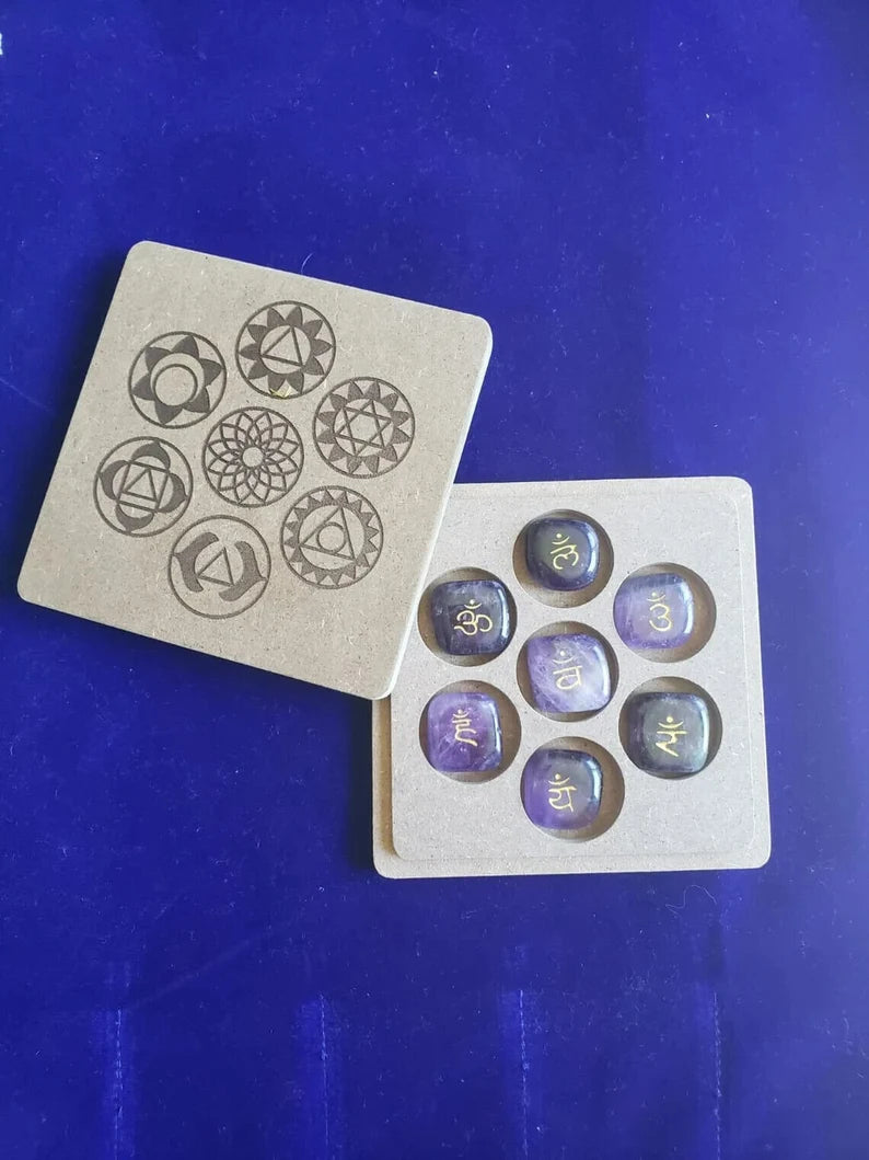 Chakra Gold Color Unweighted Tuning Fork Set with Individual Chakra Marked Bags and Mallet - Thecosmicaccess