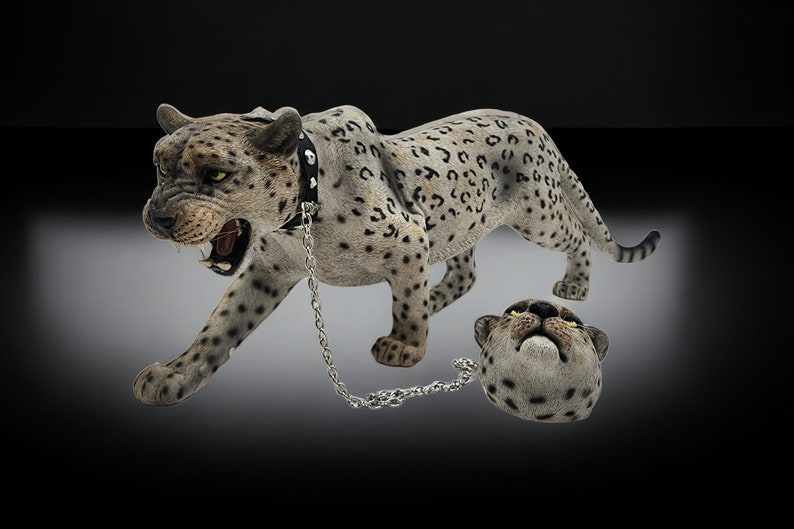 Handmade Leopard Statue for Home Décor - Intricately Detailed Resin Decorations for Desk - Thecosmicaccess