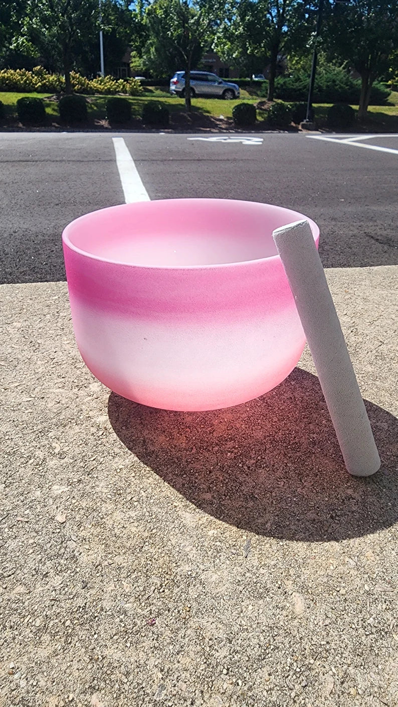 Perfect Pitch 432Hz F Note Heart Chakra Rainbow Crystal Singing Bowl, Padded Secure Case and Accessories Harmonious Serenity