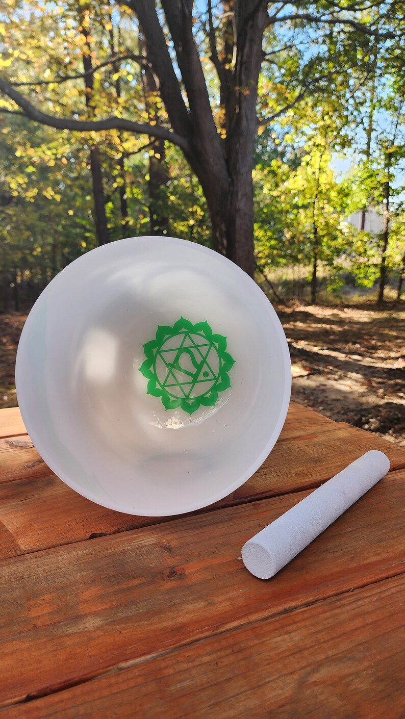 432Hz 11"D 9"F 8"G Set of 3 Inner Chakra Sign Crystal Singing Bowl Set with Padded Secure Case, Strikers, and O-rings