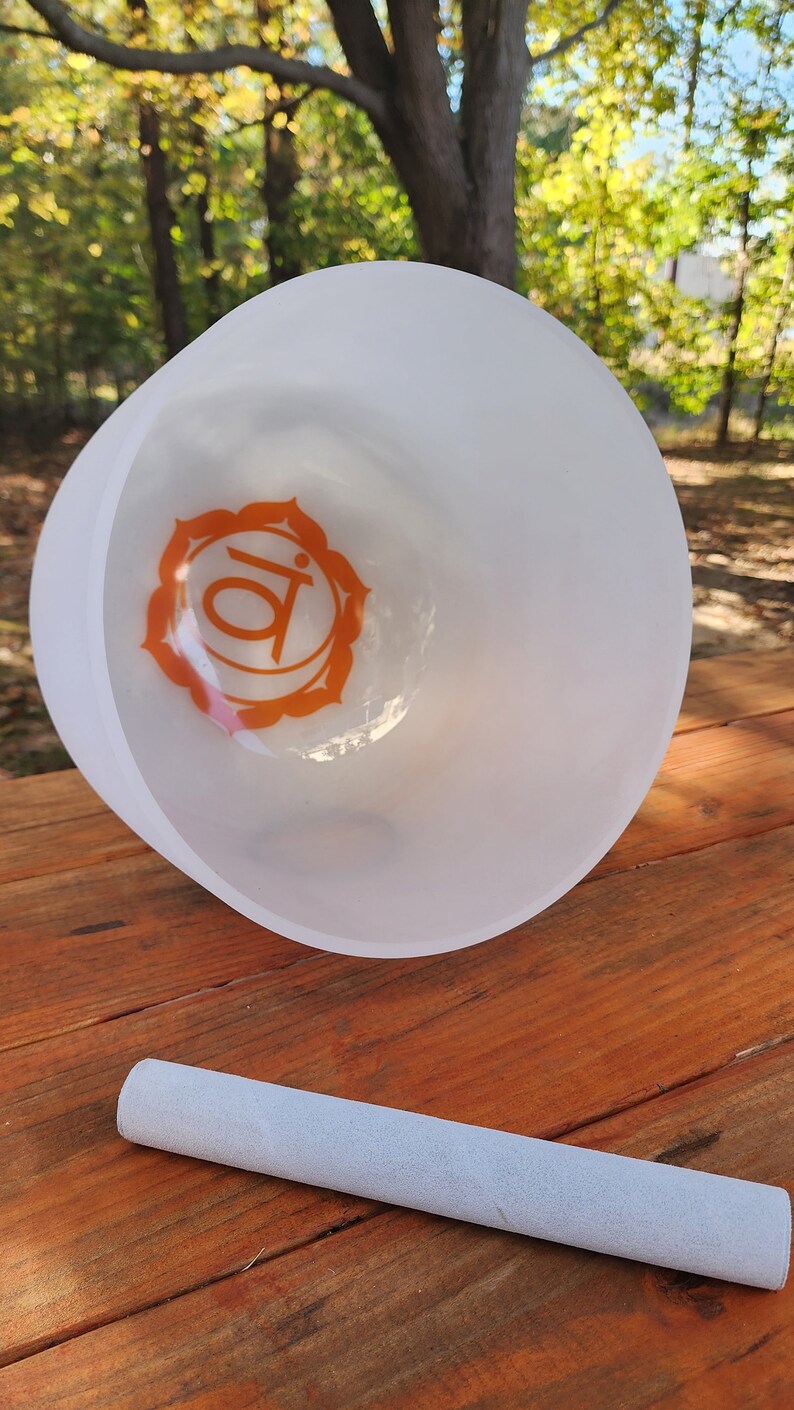 432Hz 11"D 9"F 8"G Set of 3 Inner Chakra Sign Crystal Singing Bowl Set with Padded Secure Case, Strikers, and O-rings