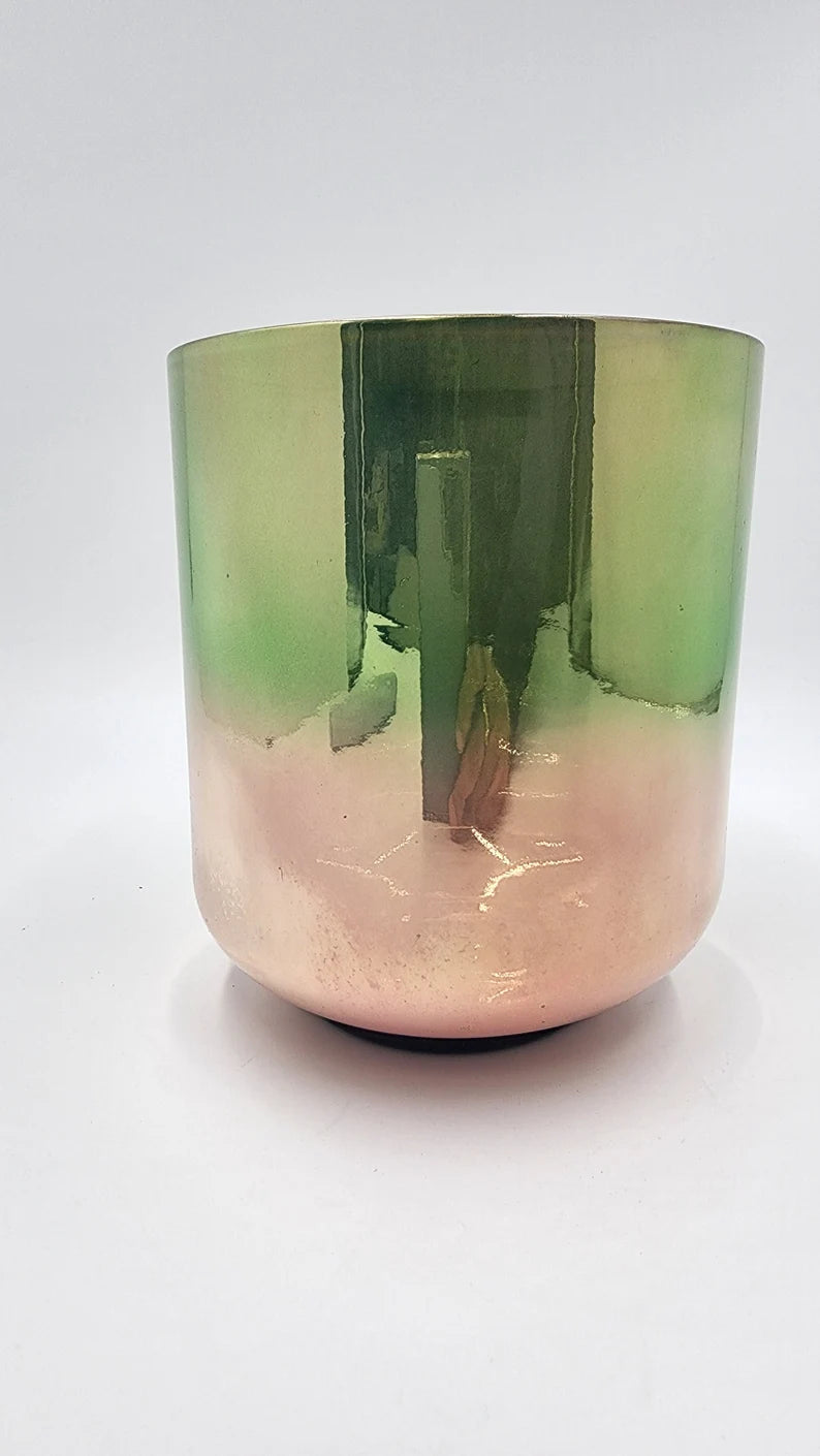 Platinum 6" F# Chakra Alchemy Crystal Singing Bowl - High Heart & Sacral Alignment with Utah Hot Springs and Ocean Gold Energies