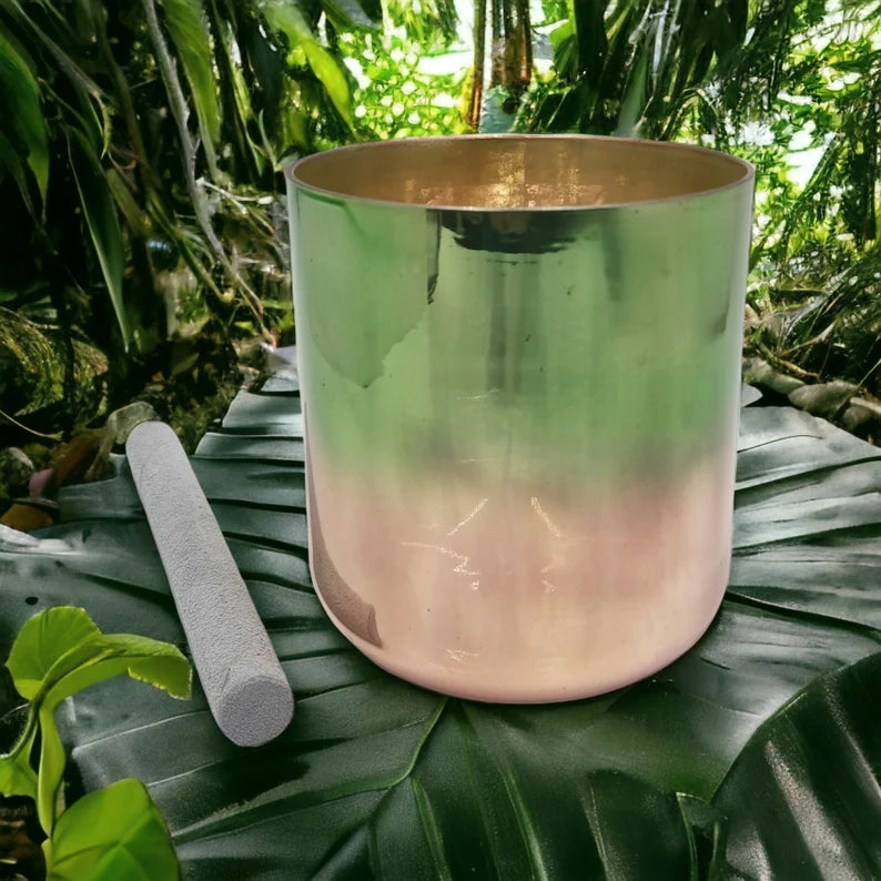 Platinum 6" F# Chakra Alchemy Crystal Singing Bowl - High Heart & Sacral Alignment with Utah Hot Springs and Ocean Gold Energies