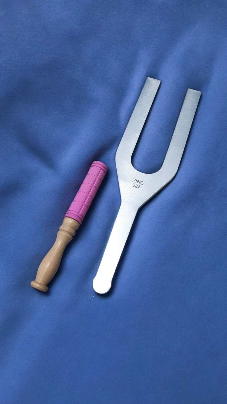 Pair of 22" Yin 256Hz and 21" Yang 384Hz Tuning Fork Set with Strikers and Velvet Carry Case
