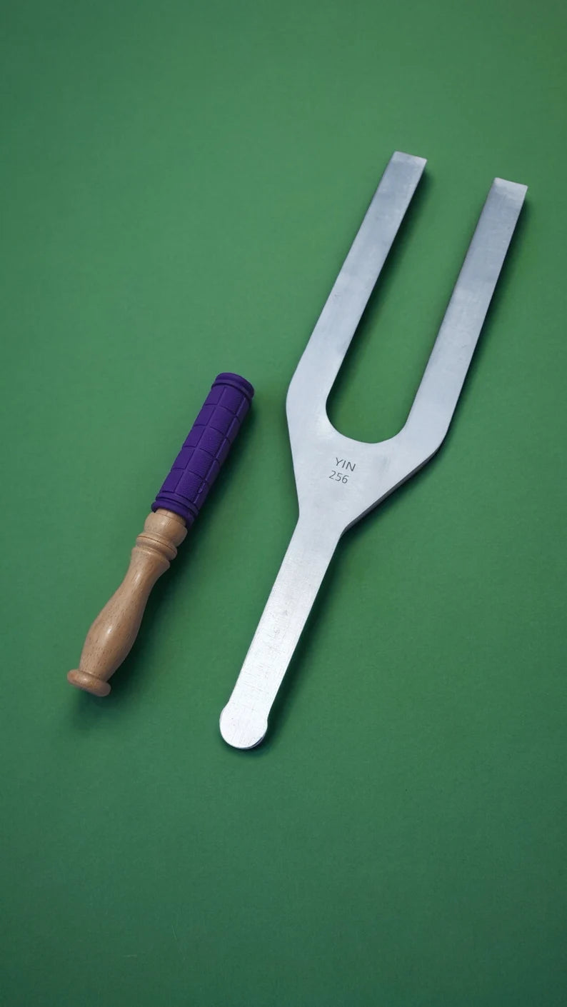 Pair of 22" Yin 256Hz and 21" Yang 384Hz Tuning Fork Set with Strikers and Velvet Carry Case