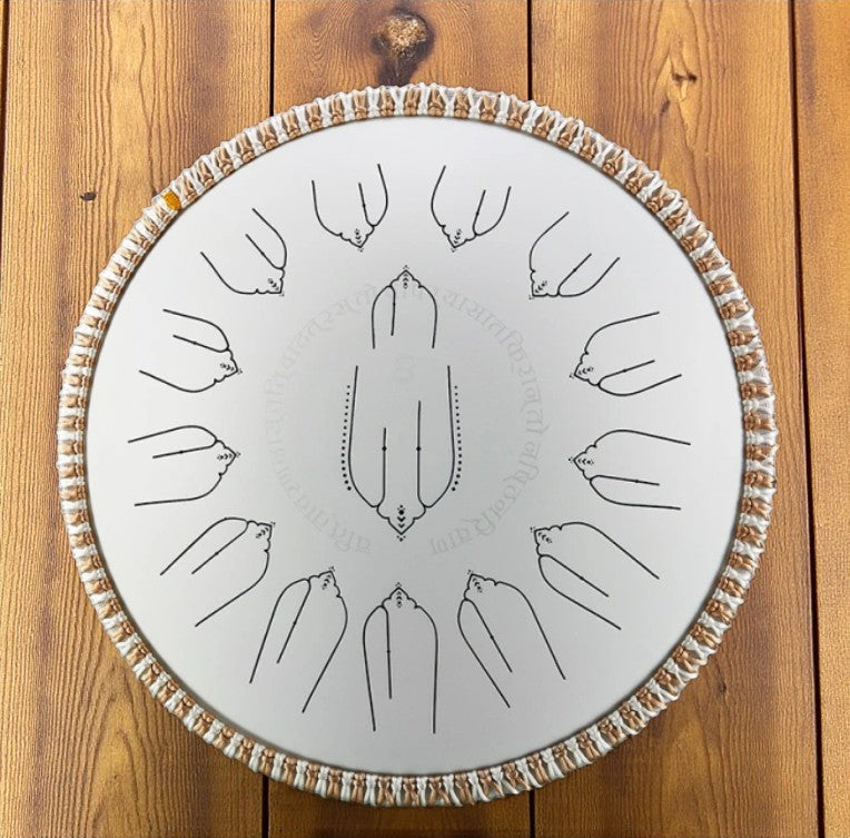 14-Inch Tongue Drum with 15 Notes – Premium Microalloy Steel & Fine Wooden Craft, EQ Healing