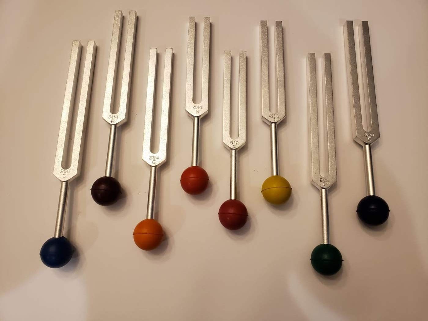 Solar Harmonic Spectrum 8 Set Tuning Forks with Mallet and Velvet Bag with Removable Balls - Thecosmicaccess