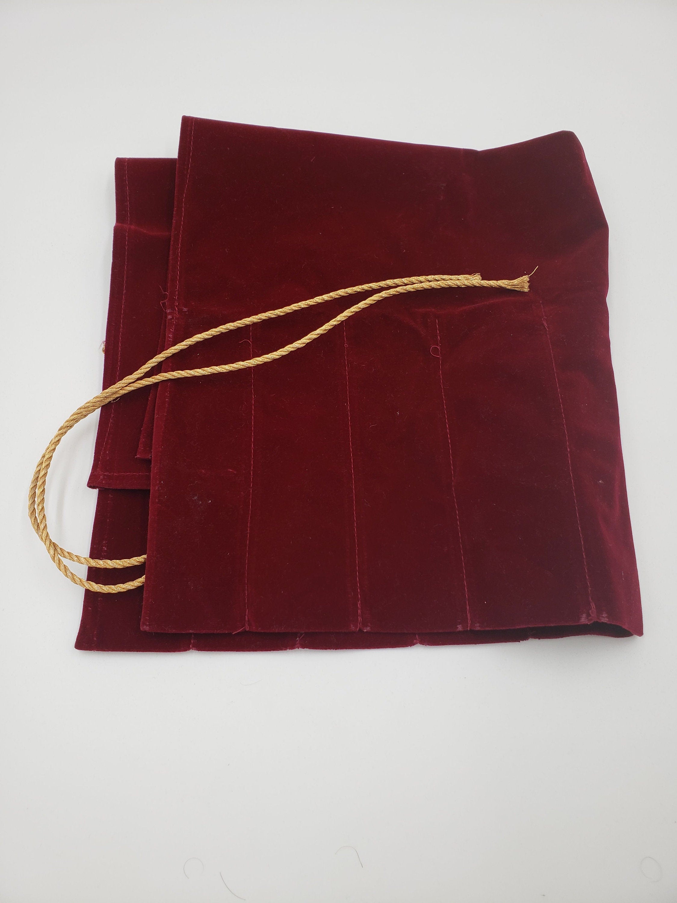 Tuning Fork Bag or Pouch Velvet Made for WEIGHTED Forks - Additional Space for Mallet ( Cherry or Blue Color ) - Thecosmicaccess