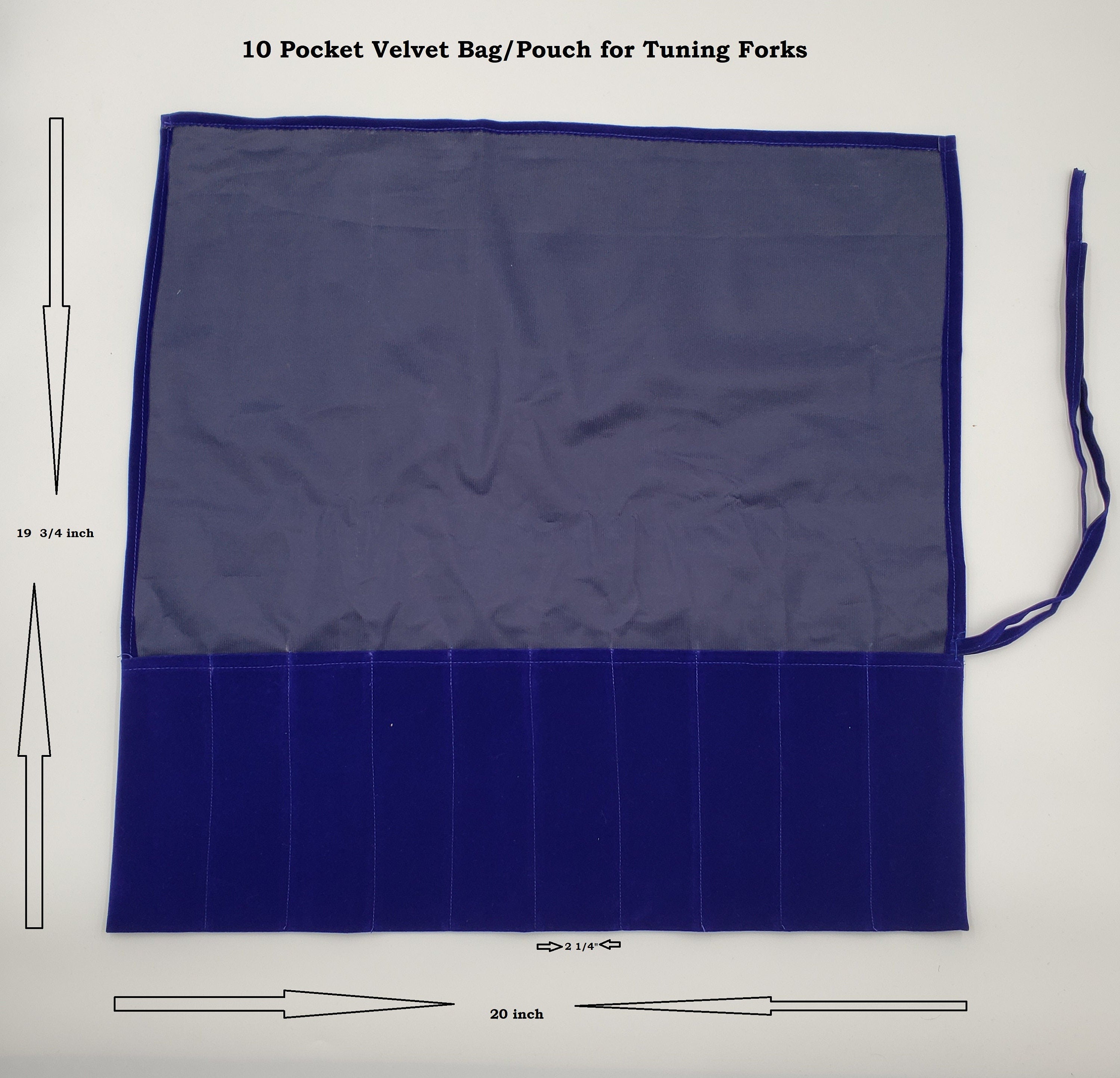 9 Pocket Tuning Fork Velvet Fabric Pouch Bag with MALLET - Thecosmicaccess