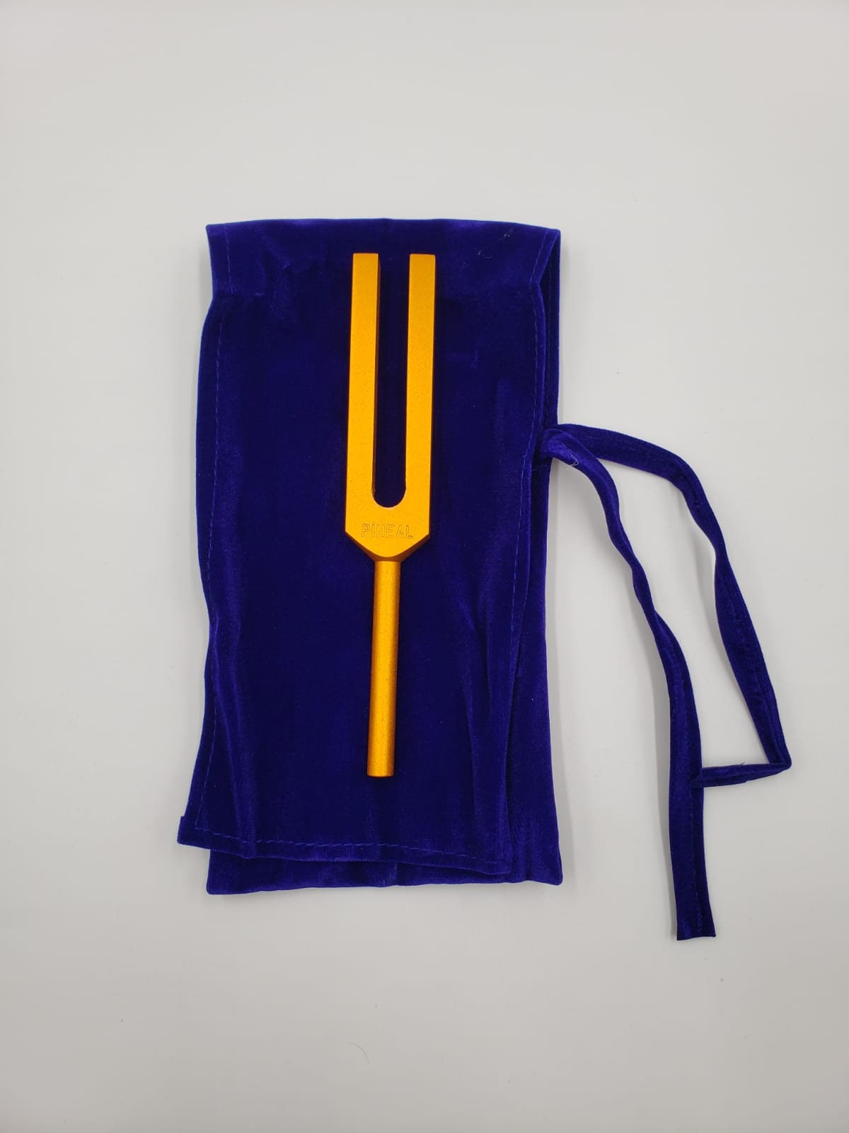 Pineal Gold Color Tuning Fork Kit with Striker and Velvet Pouch - Thecosmicaccess