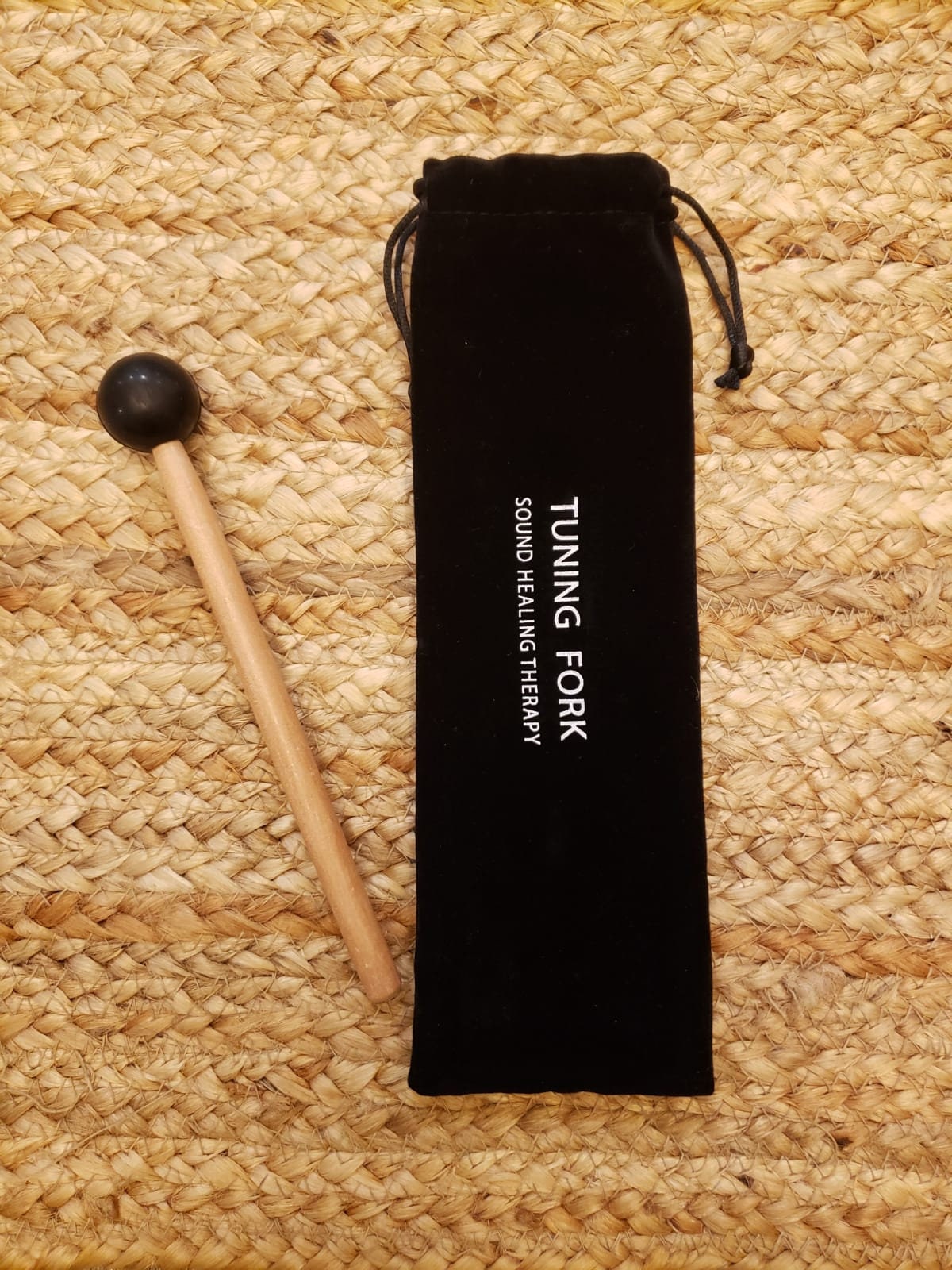 Velvet Tuning Fork Pouch Drawstring with Mallet - Thecosmicaccess