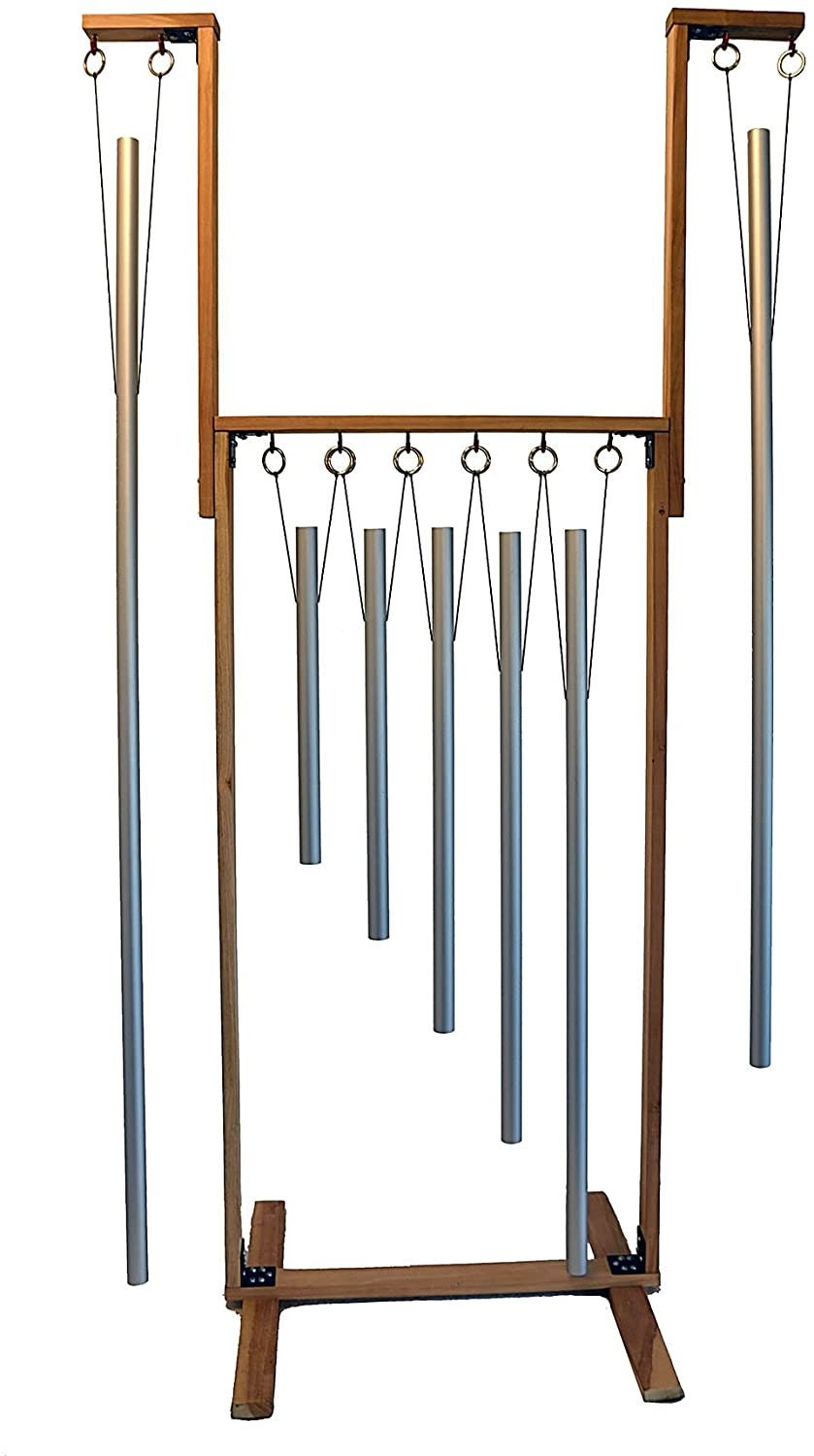 9 Sacred Solfeggio Healing Tuned Pipes Louder Than Tuning Forks with Wooden Stand and Mallet - Thecosmicaccess