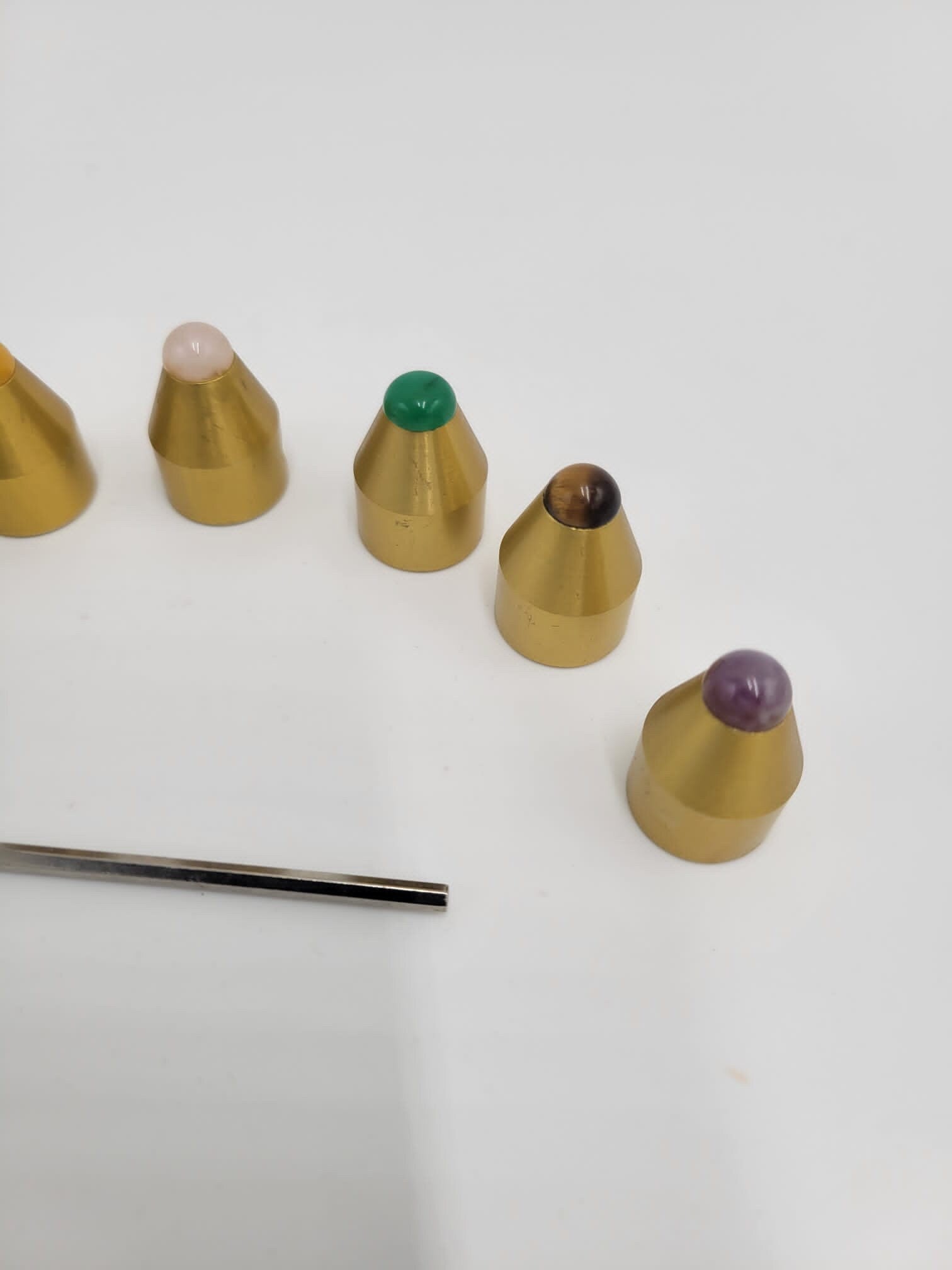 Set of 8 Removable Gem Feet for Tuning Forks with Allen Key - Thecosmicaccess