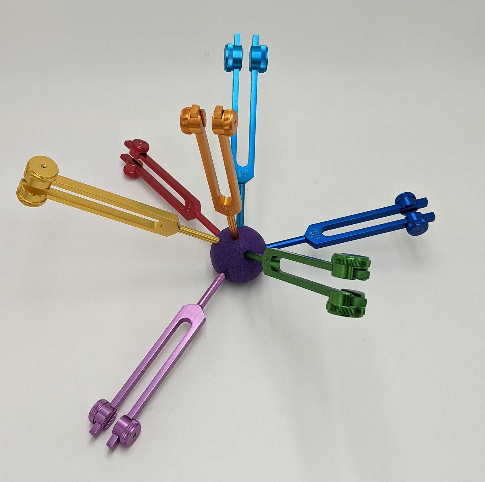 7 Tuning Fork Rubber Ball Holder Weighted or Unweighted Works as a Striker - Thecosmicaccess