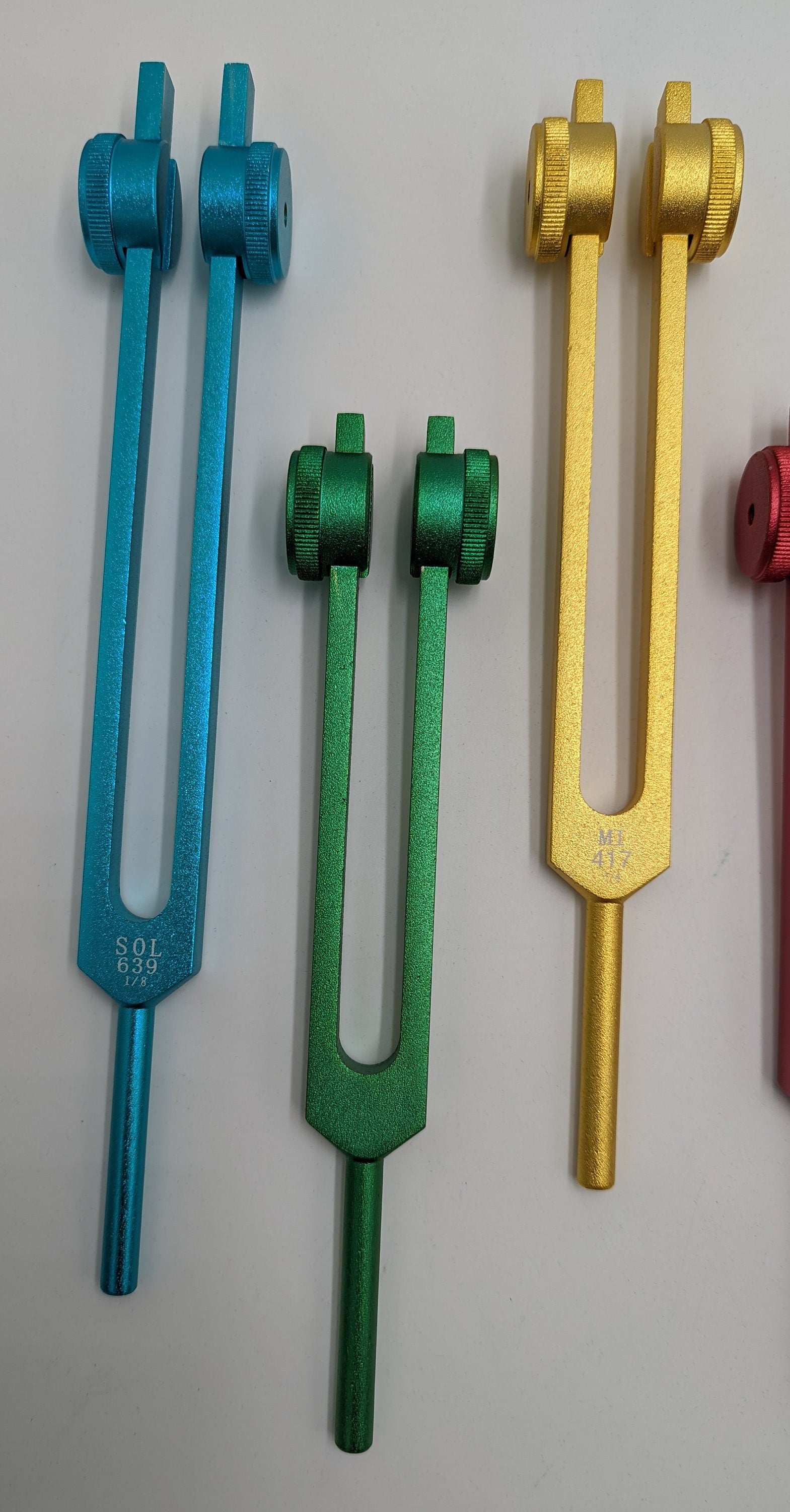 Sacred Solfeggio Weighted Tuning Forks Set of 9 DNA Repair with Striker and Individual Bags - Thecosmicaccess